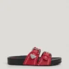 Flache Sandalen mit doppelter Schnalle