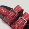 Flache Sandalen mit doppelter Schnalle