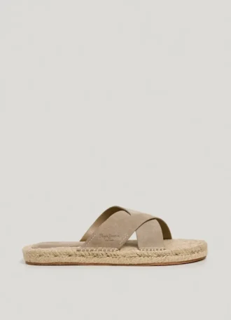 Flache Sandalen mit gekreuzten Riemen
