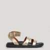 Flache Sandalen mit gekreuzten Riemen