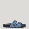 Flache Wildledersandalen
