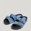 Flache Wildledersandalen