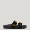 Flache Wildledersandalen
