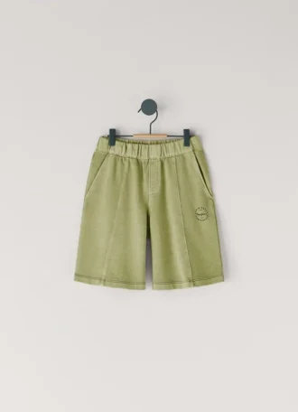 Fleece-Shorts mit aufgedrucktem Logo