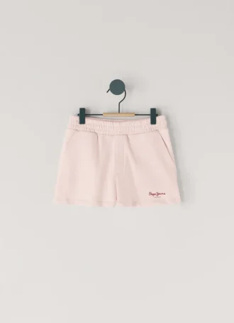 Fleece-Shorts mit aufgedrucktem Logo