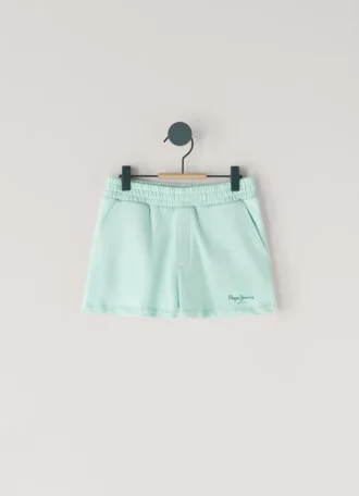 Fleece-Shorts mit aufgedrucktem Logo