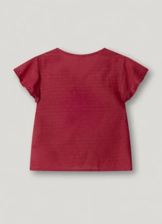Fließende Bluse mit Ajour-Details