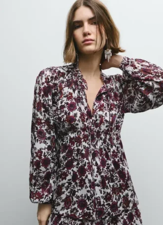 Fließende Bluse mit Blumenprint