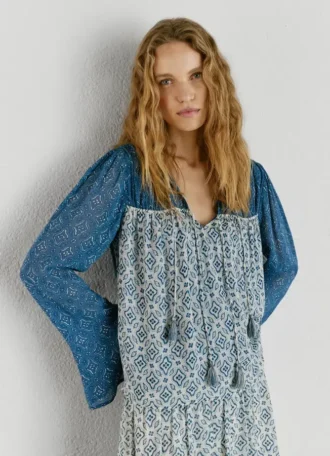 Fließende Bluse mit Blumenprint