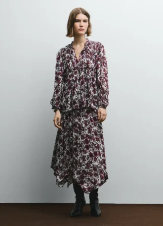 Fließende Bluse mit Blumenprint