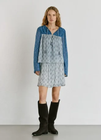Fließende Bluse mit Blumenprint