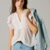 Fließende Bluse mit Schmetterlingsärmeln Fließende Bluse mit Schmetterlingsärmeln