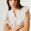 Fließende Bluse mit Schmetterlingsärmeln Fließende Bluse mit Schmetterlingsärmeln