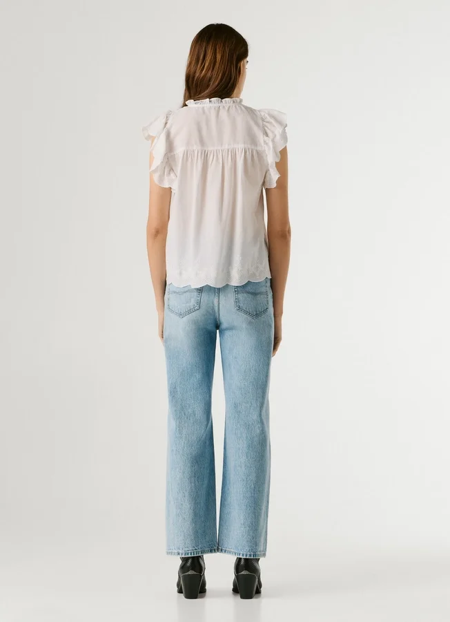 Fließende Bluse mit Schmetterlingsärmeln Fließende Bluse mit Schmetterlingsärmeln