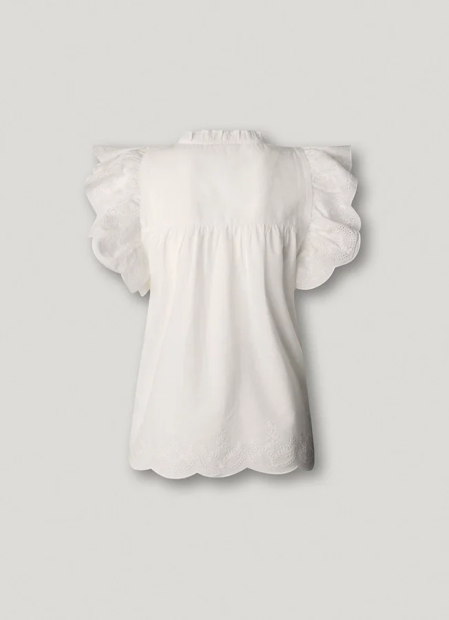 Fließende Bluse mit Schmetterlingsärmeln Fließende Bluse mit Schmetterlingsärmeln
