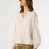 Fließende Bluse mit Stehkragen Fließende Bluse mit Stehkragen