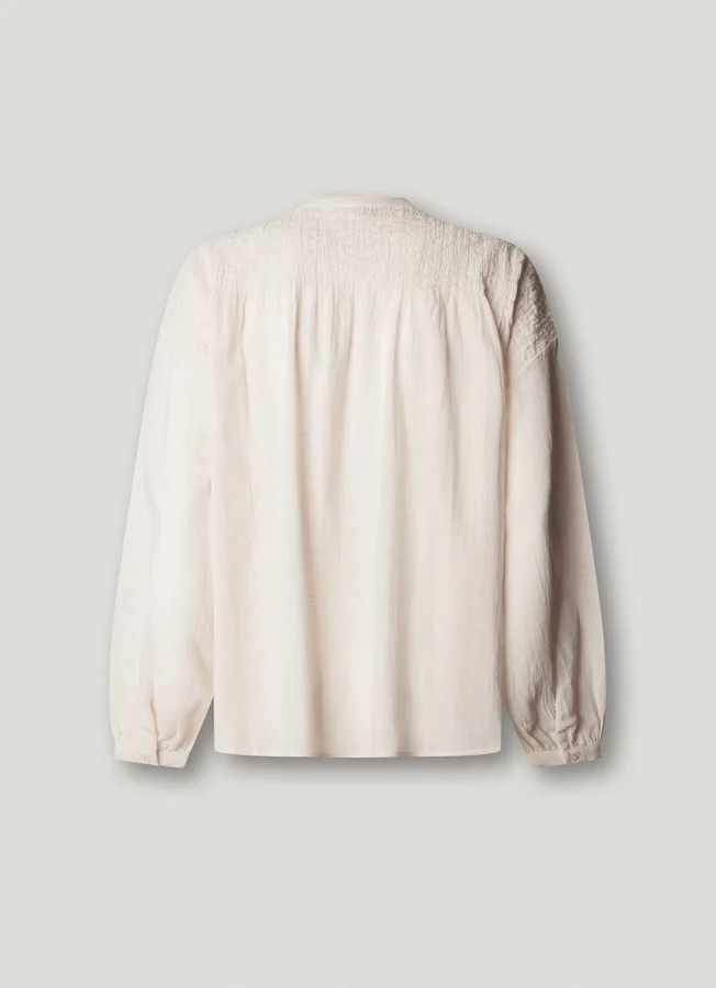 Fließende Bluse mit Stehkragen Fließende Bluse mit Stehkragen