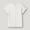 Geripptes T-Shirt mit Knopfleiste