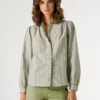 Gestreifte Bluse mit Stehkragen Gestreifte Bluse mit Stehkragen