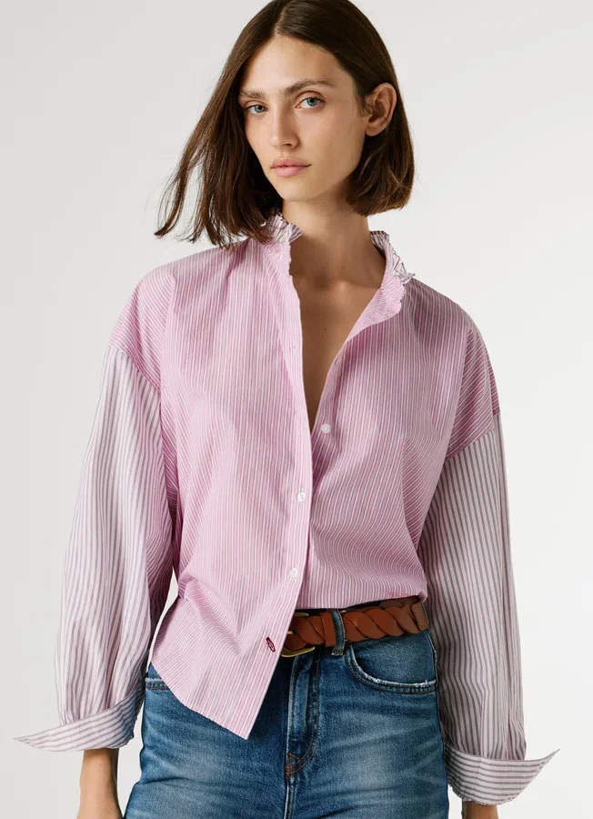 Gestreifte Popeline-Bluse Gestreifte Popeline-Bluse