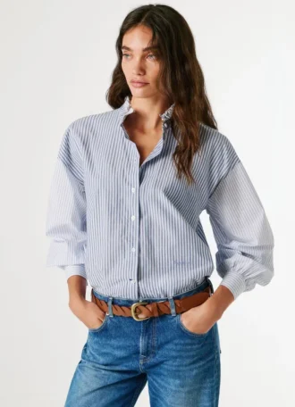 Gestreifte Popeline-Bluse