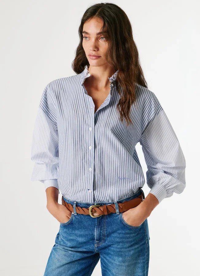 Gestreifte Popeline-Bluse Gestreifte Popeline-Bluse