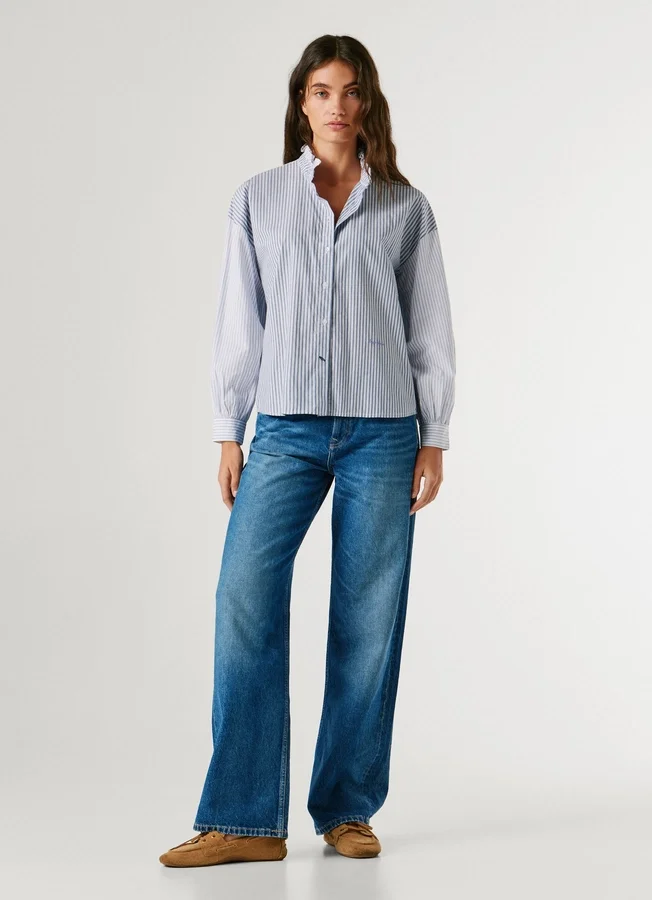 Gestreifte Popeline-Bluse Gestreifte Popeline-Bluse
