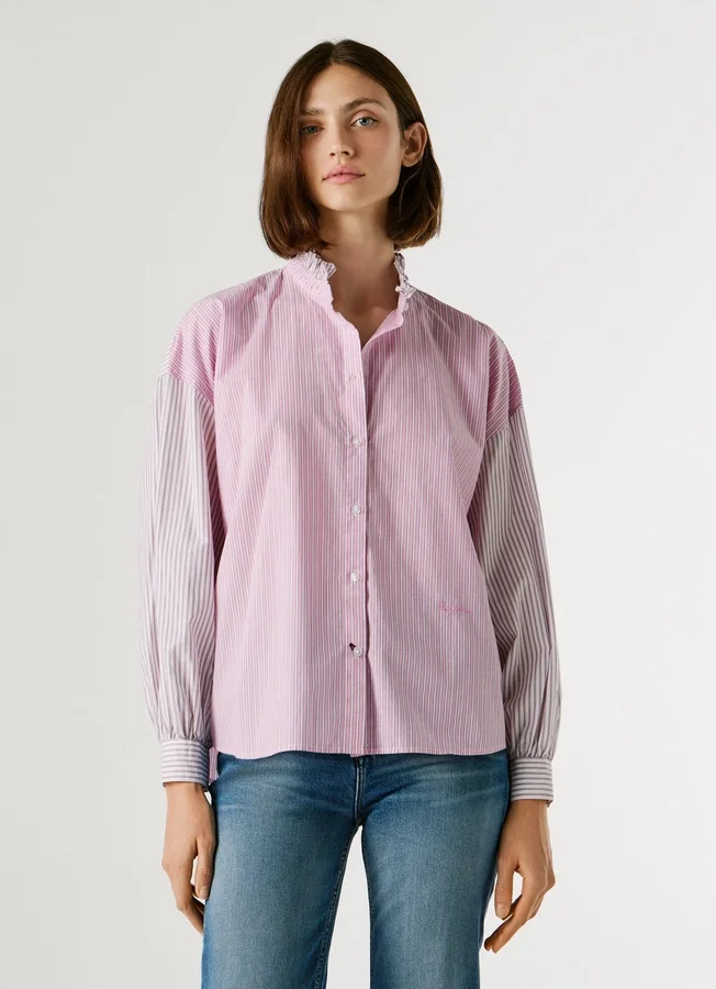 Gestreifte Popeline-Bluse Gestreifte Popeline-Bluse