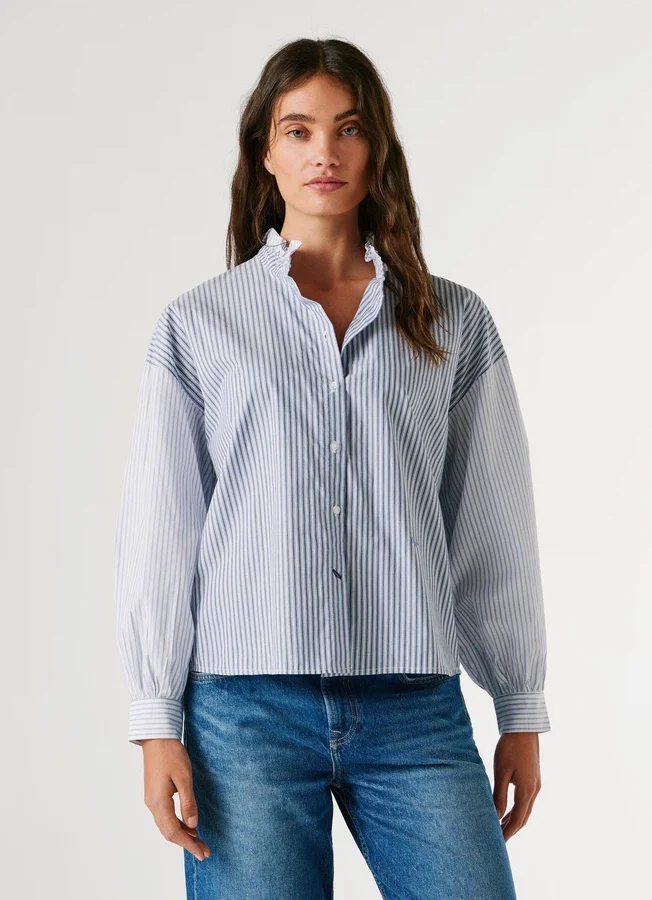 Gestreifte Popeline-Bluse Gestreifte Popeline-Bluse