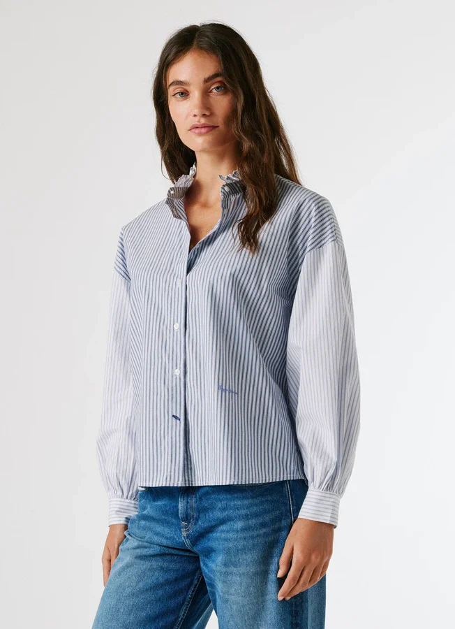 Gestreifte Popeline-Bluse Gestreifte Popeline-Bluse