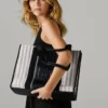 Gestreifte Shopper-Tasche