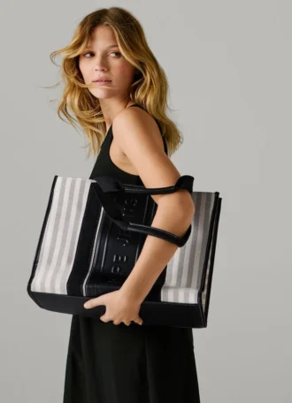 Gestreifte Shopper-Tasche