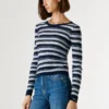 Gestreifter Rippstrickpullover