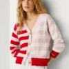Gestreifter Strickcardigan
