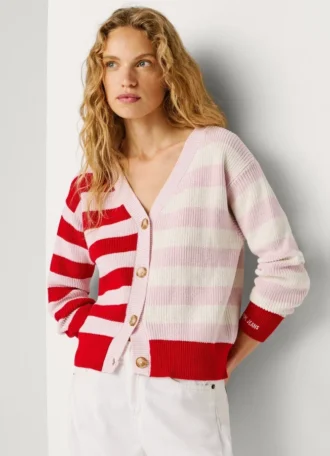 Gestreifter Strickcardigan