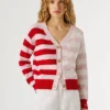 Gestreifter Strickcardigan