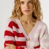 Gestreifter Strickcardigan