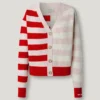 Gestreifter Strickcardigan
