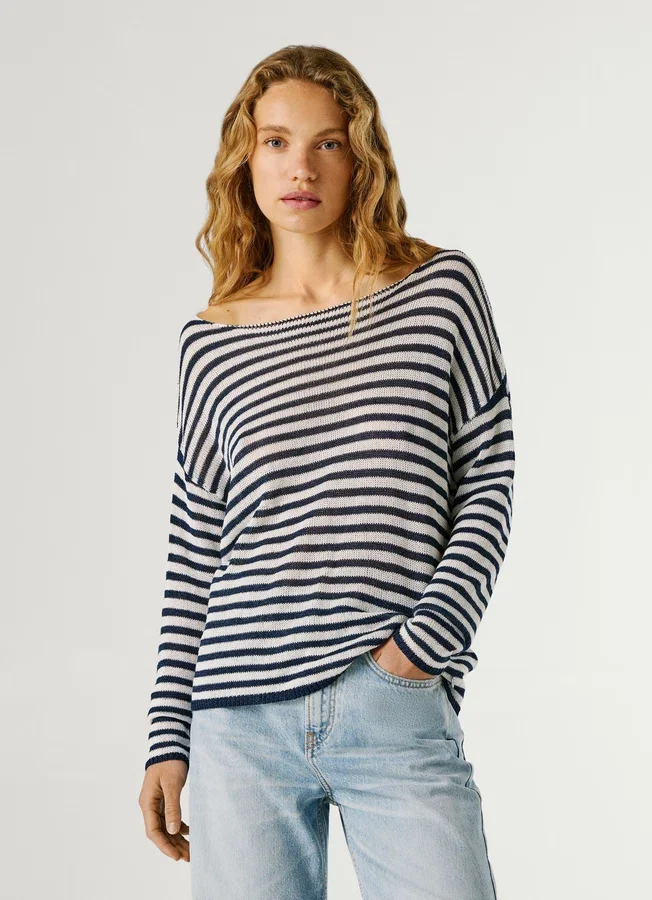 Gestreifter Strickpullover Gestreifter Strickpullover