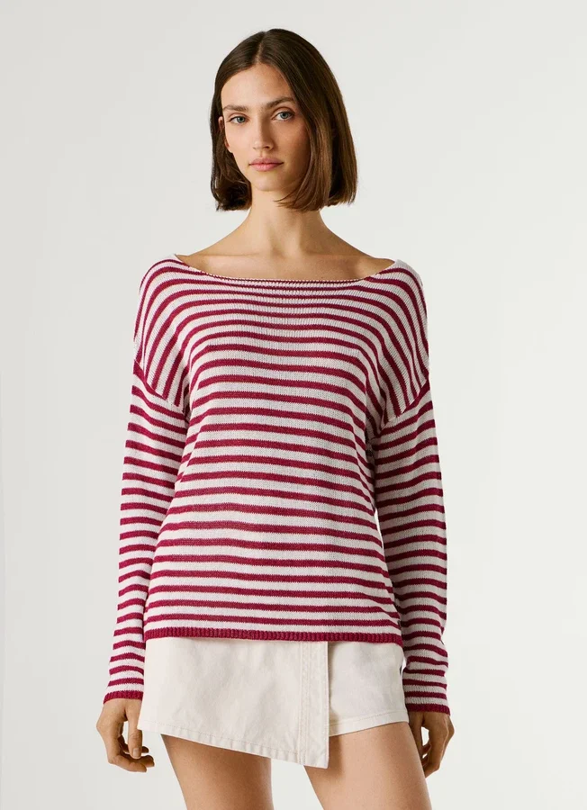 Gestreifter Strickpullover Gestreifter Strickpullover