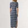 Gestreiftes Maxikleid aus Rippstrick