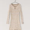 Gestreiftes Minikleid mit Rippbündchen
