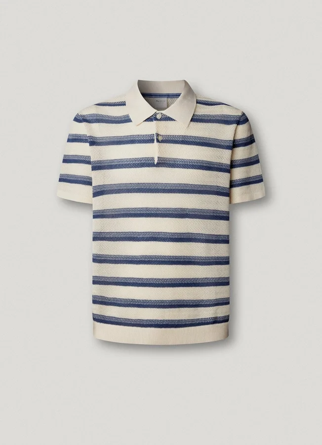 Gestreiftes Strick-Polo Gestreiftes Strick-Polo