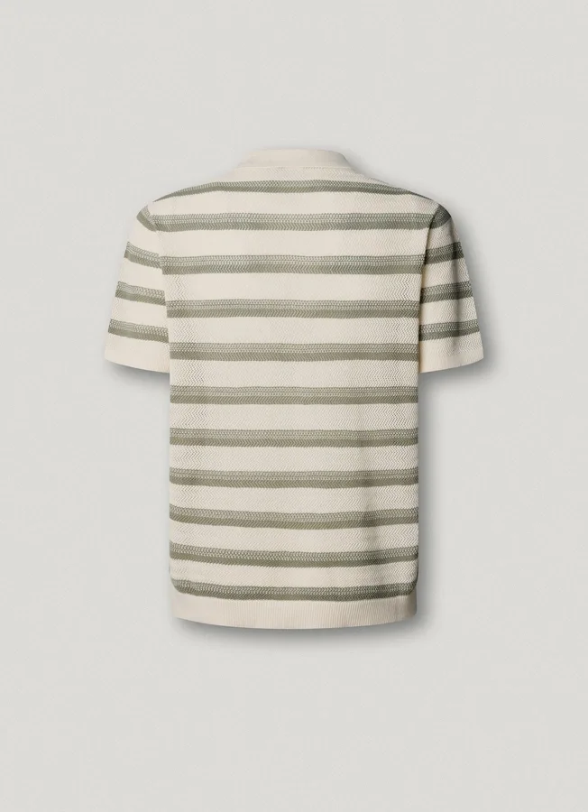 Gestreiftes Strick-Polo Gestreiftes Strick-Polo