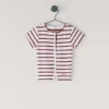 Gestreiftes T-Shirt mit Rippstrick