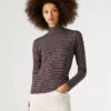 Gestreiftes T-Shirt mit Rippstrick