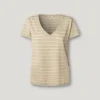 Gestreiftes T-Shirt mit V-Ausschnitt