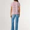 Gestreiftes T-Shirt mit V-Ausschnitt