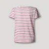 Gestreiftes T-Shirt mit V-Ausschnitt