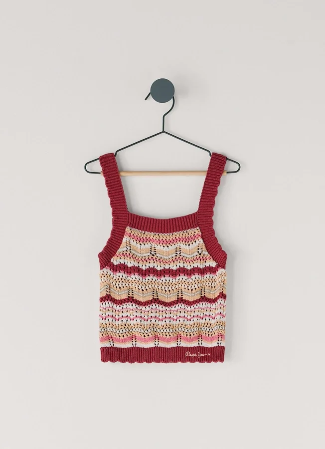 Gestricktes Oberteil mit Streifen Gestricktes Oberteil mit Streifen